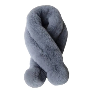 獭兔毛皮草围巾男女冬季懒兔毛整皮围脖儿童冬天中年保暖脖套学生