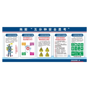 岗前五分钟思考安全标识牌班组管理十字法安全生产六化公示栏工厂车间安全消防公告栏墙贴职业病危害告知标识