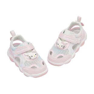 HelloKitty联名戴维贝拉儿童闪灯凉鞋2025夏季新款女童学步发光鞋