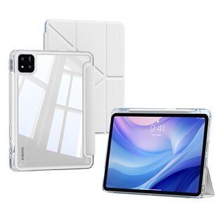 适用小米平板8保护壳7pro保护套6S新款2025三折带笔槽Y型5全包电脑外壳亚克力红米SE12.1英寸Redmi防摔弯pad2