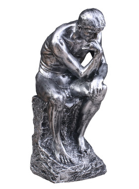 欧式人物雕塑沉思者思考想书橱