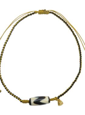 台湾上肯老料玛瑙虎牙天珠项链