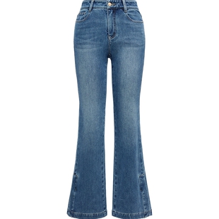 EP雅莹女装 显瘦牛仔裤舒适棉质开衩长腿滤镜  商场同款 J603A