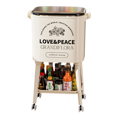 垃圾桶家用厨房专用免弯腰带盖