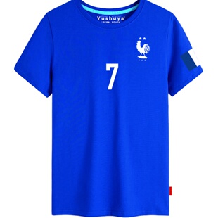 法国队服短袖t恤男女足球运动服休闲格列兹曼半袖衫球衣服