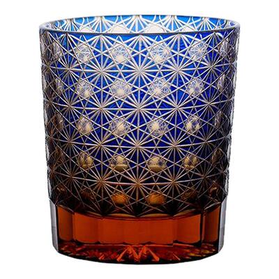 AURA'S江户切子水晶玻璃酒杯高端日式复古手工洋酒杯送礼礼盒装