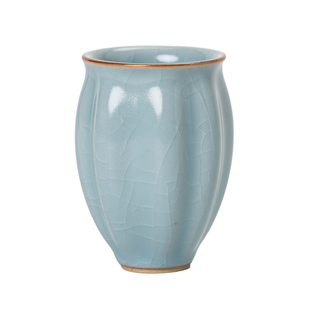 汝窑主人杯单杯女功夫茶具茶杯单个品茗杯陶瓷对杯粉色开片闻香杯