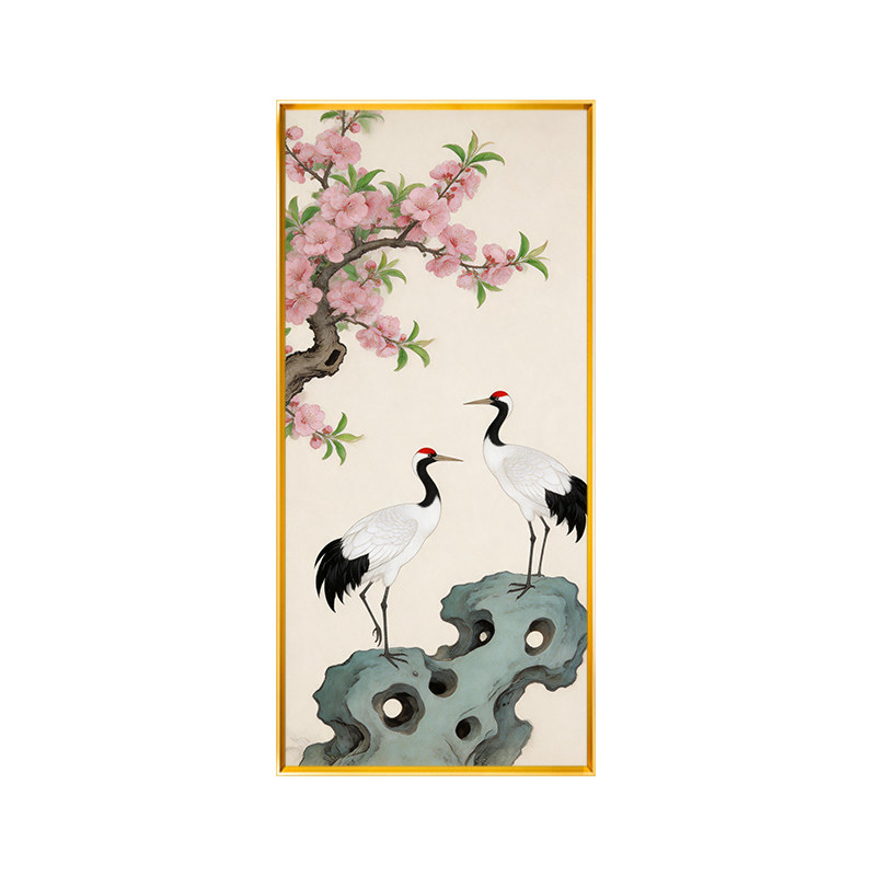 中式仙鹤桃花满绣十字绣2026新款手工线绣精美印花自绣玄关全绣