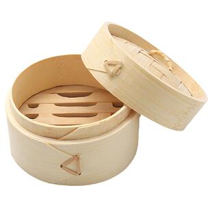 黄一府竹蒸笼一人食小笼包蒸笼迷你家用商用多层木笼屉婚礼喜糖盒