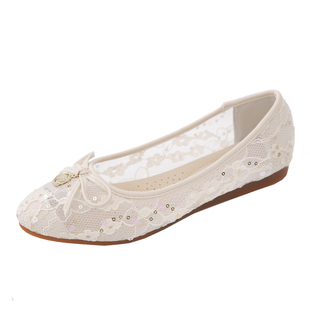 单鞋女网面透气夏季浅口女鞋妈妈鞋子凉鞋豆豆鞋女平底鞋软底网鞋