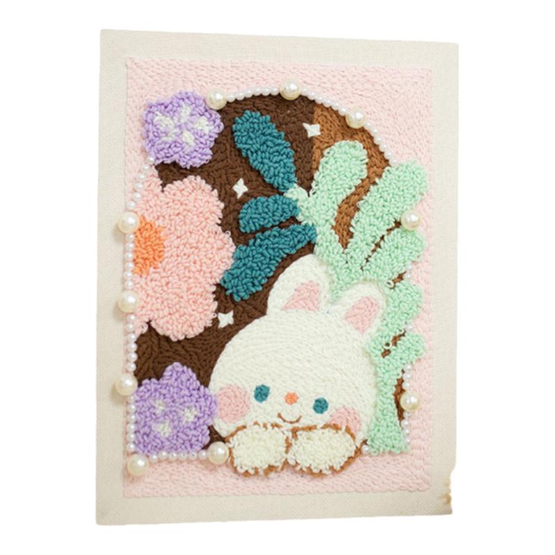 哈尼熊兔系列戳毛线立体刺绣手工diy材料包挂画装饰戳戳自绣礼物