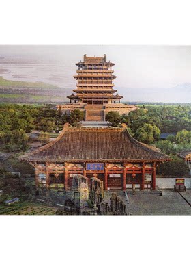 四大名楼明信片祝福新年贺卡小卡