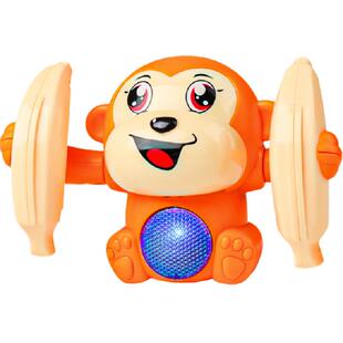 儿童翻滚猴电动声控发光玩具猴子翻跟斗婴儿练习抬头爬行新年礼物