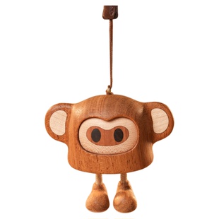 可爱中国风礼品原创设计实木十二生肖猴子挂件原上城创意桌面摆件