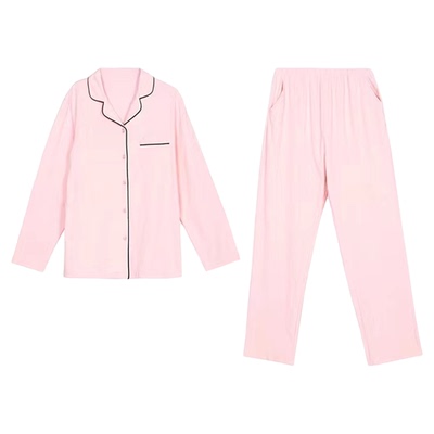 香蜜闺秀牛奶丝翻领款家居服套装