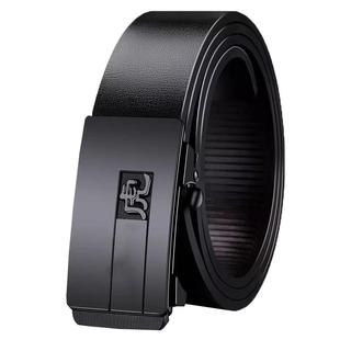 保罗男士皮带自动扣纯牛皮腰带无牙真皮商务十二生肖裤带内穿整张