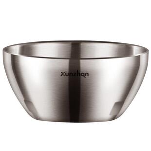 kunzhan 不锈钢碗儿童家用碗筷套装单人一套吃饭碗单个小碗平底碗