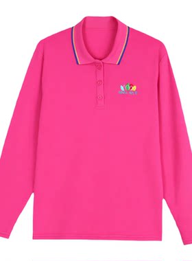 长袖T恤女翻领纯棉运动polo衫女