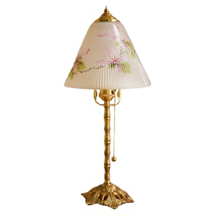 物几原创 岸芷汀兰 手绘花卉艺术款新中式台灯卧室床头灯夜灯书桌