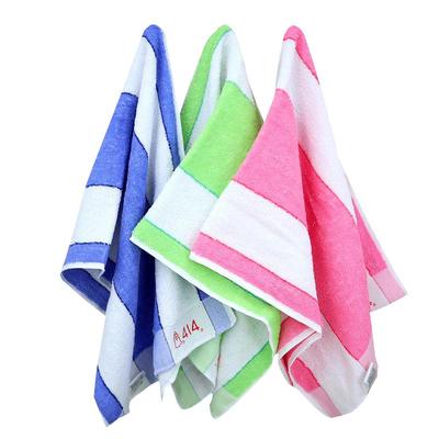 上海优质萃众钟牌彩条全棉毛巾