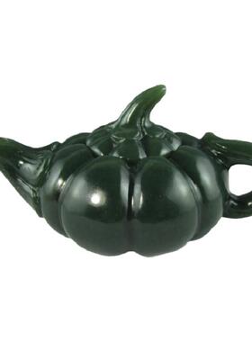 和田玉茶壶手把件青玉小摆件