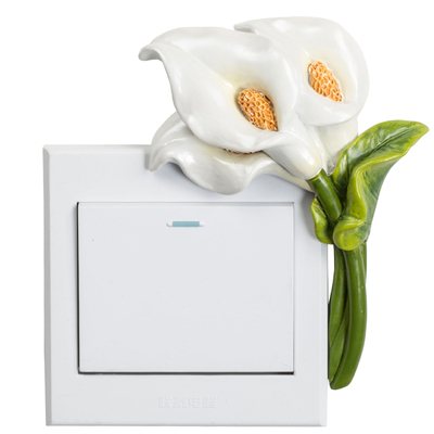 遮挡装饰3d立体花卧室墙面开关贴