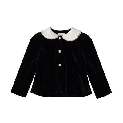 RBIGX瑞比克童装秋冬女童优雅贵族小香风娃娃领丝绒外套套装