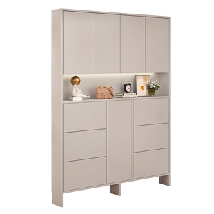 实木翻斗鞋柜家用门口一门到顶超薄门厅柜定制入户玄关储物窄鞋柜