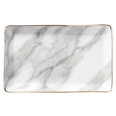 小西家大理石纹陶瓷方形盘