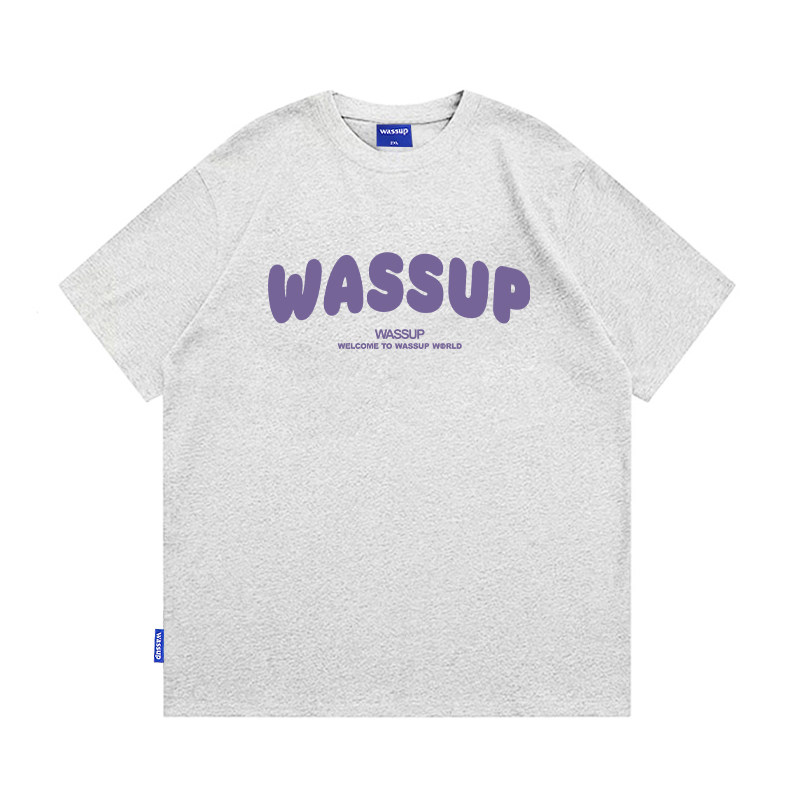 WASSUP潮牌美式重磅字母短袖T恤