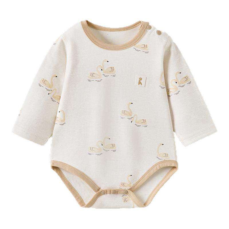 童泰婴儿包屁衣春秋季莫代尔棉宝宝连体衣