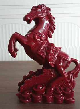 朱砂材质马摆件紫砂红色十二生肖马到成功家居客厅办公室工艺品