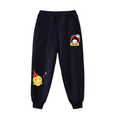 阿路和如男女童长裤子束脚印花秋冬季小孩小童童装男宝休闲运动裤