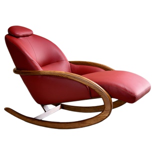 新中式实木摇摇椅客厅设计师款休闲椅阳台单人沙发椅懒人休闲躺椅