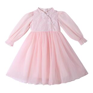 女童新中式旗袍连衣裙春秋装儿童小女孩公主礼服秋冬加绒古风裙子