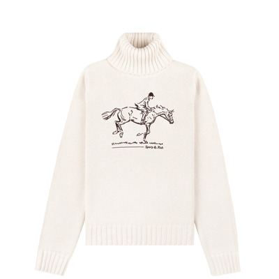 [明星同款]Sporty&Rich Farmhouse系列女士时尚马年高领针织毛衣