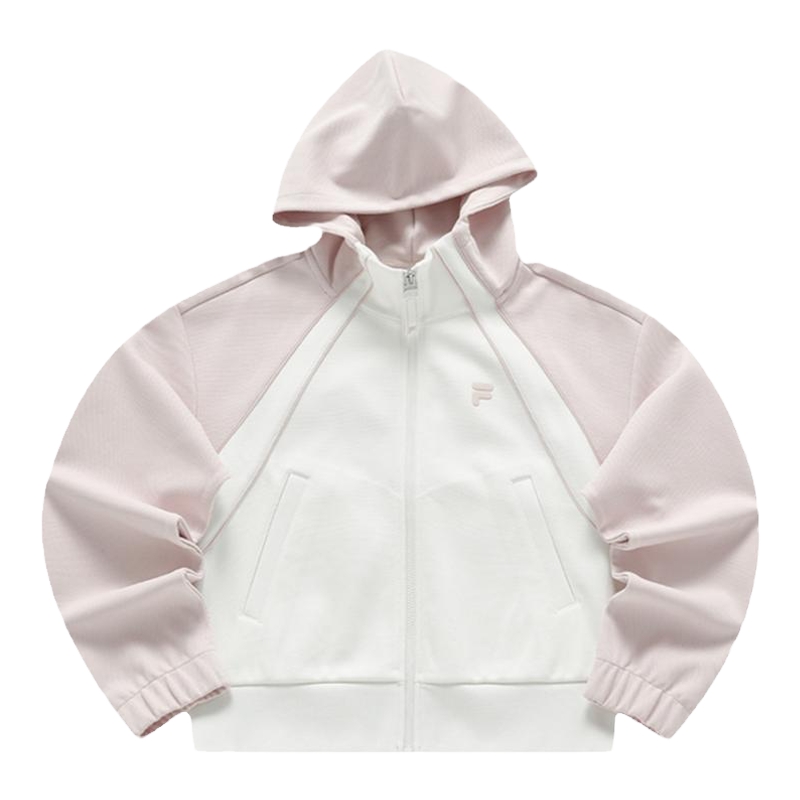 FILA FUSION斐乐潮牌连帽跑步防风外套女春季上衣针织开衫夹克