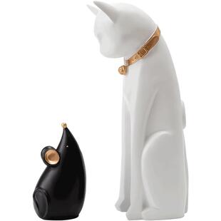 现代创意简约猫鼠和睦相处树脂酒柜装饰摆件家居饰品结婚乔迁送礼