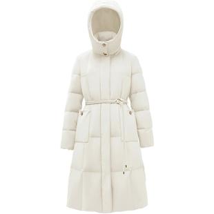 波司登2025新款羽绒服女品质通勤静奢风长款鹅绒服外套收腰过膝