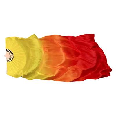 唱支山歌给党听舞蹈扇黄橙红真丝