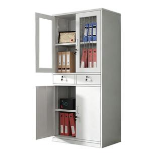 广州奈高二斗铁柜办公室铁皮玻璃财务室档案文件资料储物收纳柜