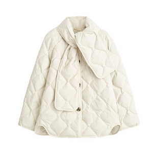 标准版型静奢风围巾式高智感外套羽绒服26秋季新品淑女气质