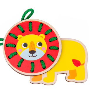 儿童益智穿线板早教幼儿宝宝穿针引线水果动物穿绳积木男女孩玩具