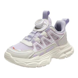 巴布豆童鞋女童运动鞋2025新款春款大童女孩跑步轻便网面儿童鞋子