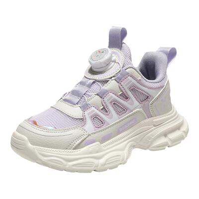 巴布豆童鞋女童运动鞋2025新款春款大童女孩跑步轻便网面儿童鞋子