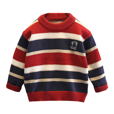 加绒儿童毛衣冬季条纹针织毛线衣