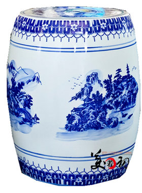 景德镇仿古青花陶瓷庭院凳子