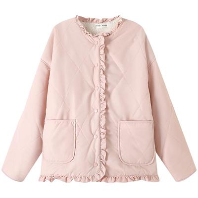 慕兔甜美木耳边棉服外套