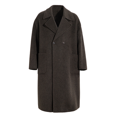 海上公路蚕丝牦牛绒羊毛大衣男士2025年新款轻奢高级感双面呢外套