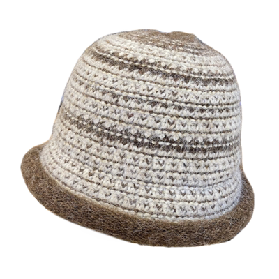 日系卷边拼色渔夫帽子女秋冬季帽